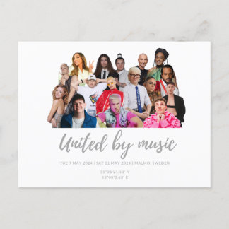 Eurovision Songcontest 2024 Malmo Sweden Singing Briefkaart