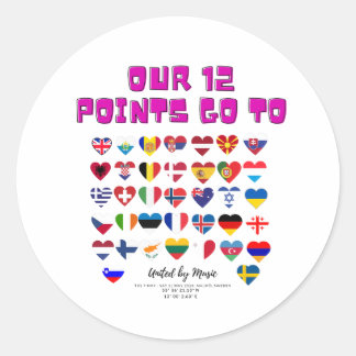 Eurovision Songcontest 2024 Unisex T-shirt Sweden Ronde Sticker