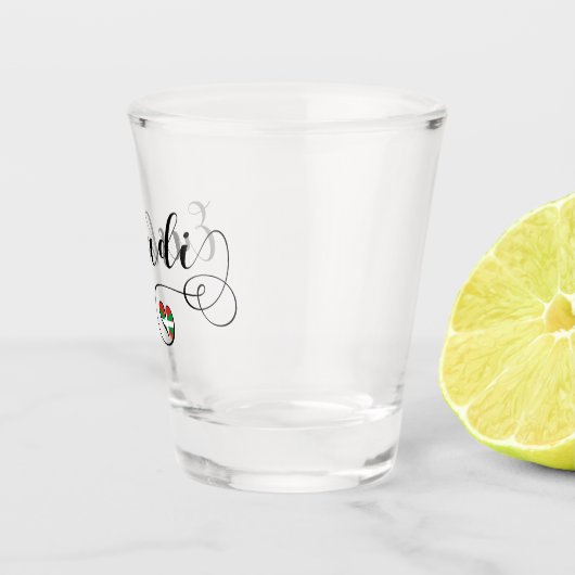 Euskadi Basque Country Flag Heart Script Shot Glas (Rechts)