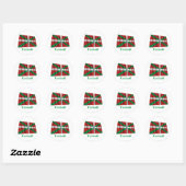 Euskadi (País Vasco), zwendelvlag met naam Ronde Sticker (Vel)