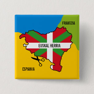 Euskal Herria Ikurriña eta euskal independent ent Vierkante Button 5,1 Cm