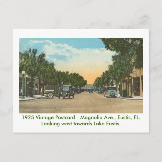 Eustis, FL - Magnolia Ave - 1925 Briefkaart (Voorkant)
