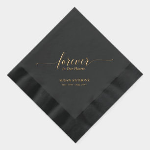 Euwige Harten   Elegante Script Herdenkings-uitvaa Folie Servetten