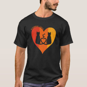 Euwige Liefde Bijpassende Koppels Katten Vintage V T-shirt