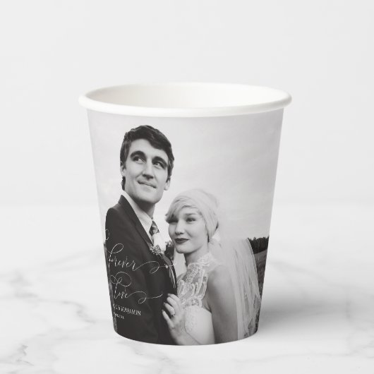 Euwige Liefde Foto Bruiloft Brunch Papieren Bekers (Voorkant)