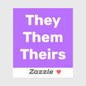 Eux leur Pronounouns Vinyl Sticker (Feuille)