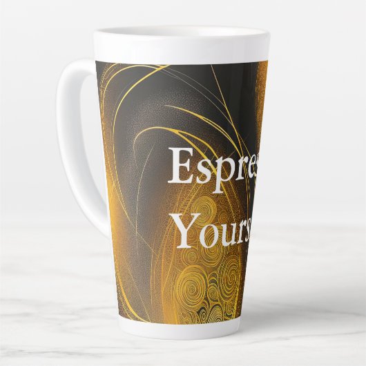 Eva 3 Abstract Design Latte Mok (Linkerhoek)