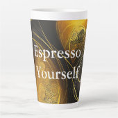 Eva 3 Abstract Design Latte Mok (Voorkant)