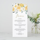 EVA Yellow Waterverf Spring Garden Floral Menu (Staand voorkant)