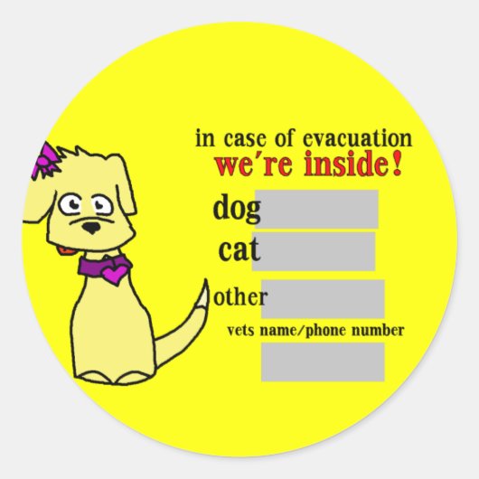 Evacuatie Sticker "Kiley" (Voorkant)