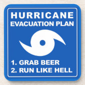 evacuatieplan voor orkaan ;-) bier onderzetter (Voorkant)