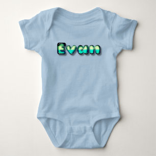 Evan baby jongensnaam kawaii 3d letters romper