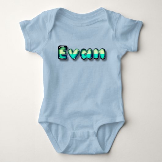 Evan baby jongensnaam kawaii 3d letters romper (Voorkant)