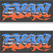 Evan Prénom Nom Graffiti Autocollant Autocollant (Devant)