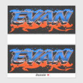 Evan Vorname Name Graffiti Aufkleber Sticker (Vel)