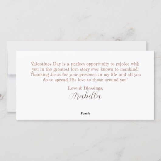 EVANGELIE LIEFDESVERHAAL Christelijke Schrift Vale Feestdagenkaart (Achterkant)