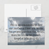 Evangelie van John 15:12-13 Briefkaart (Voorkant / Achterkant)