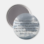 Evangelie van John 15:12-13 Magneet (Voorkant / Achterkant)