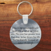 Evangelie van John 15:12-13 Sleutelhanger (Voorkant)