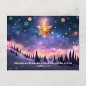 Evangelie van Matteüs KJV Schrift Kerstster Feestdagenkaart (Voorkant)