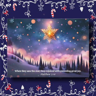 Evangelie van Matteüs Vers Kerstster KJV Bijbel Feestdagenkaart