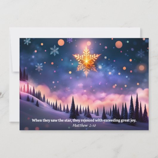 Evangelie van Matthew Verse Kerstster KJV Bijbel Feestdagenkaart (Voorkant)