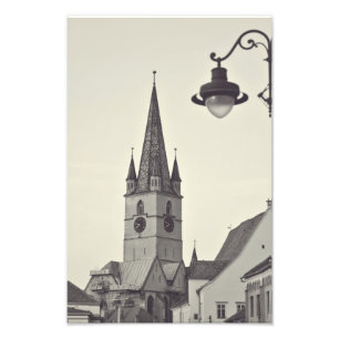 Evangelische kerktoren, Sibiu Foto Afdruk
