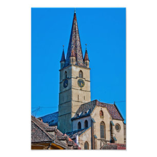 Evangelische kerktoren, Sibiu Foto Afdruk