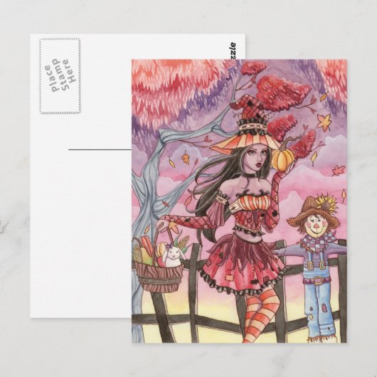 Evania - Carte postale sorcière (Devant / Derrière)