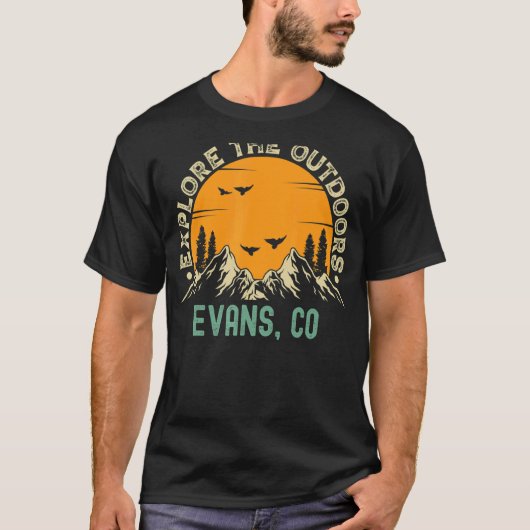 Evans Colorado Ontdek het buitenleven T-shirt (Voorkant)