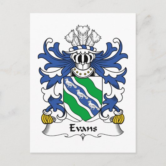 Evans Family Crest Briefkaart (Voorkant)