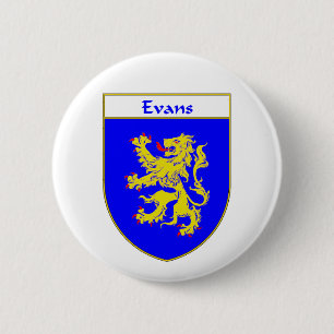 Evans Wapenbekleding/Familiekust (Wales) Ronde Button 5,7 Cm