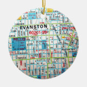 EVANSTON, IL  Kaart Keramisch Ornament (Voorkant)