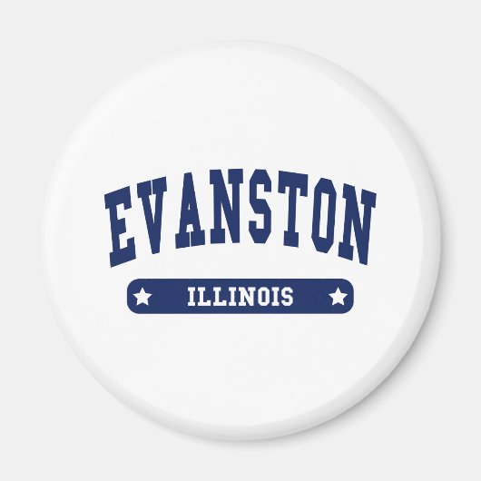 Evanston Illinois College Style-T-shirts Magneet (Voorkant)