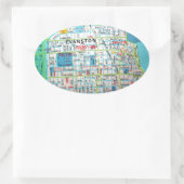 EVANSTON,  kaart van IL Ovale Sticker (Tas)