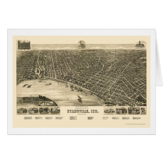Evansville, DANS la carte panoramique - 1888 (Devant horizontal)