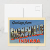Evansville Indiana Briefkaart (Voorkant / Achterkant)