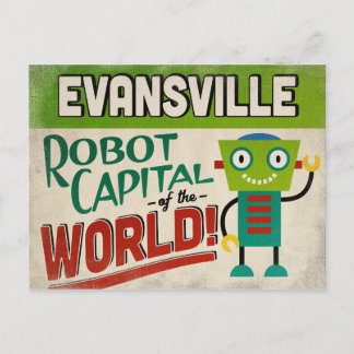 Evansville Indiana Robot - Funny Briefkaart