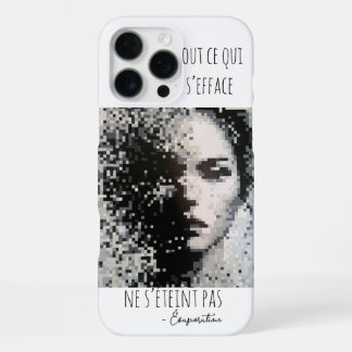 Évaporation Portrait Pixel Art Noir et Blanc iPhone 16 Pro Max Hoesje