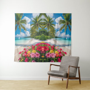 "Évasion tropicale : tapisserie murale en fleur d'
