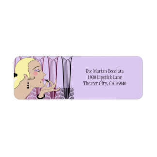 Eve, Art Deco Lady in Lavendel en wijn Etiket