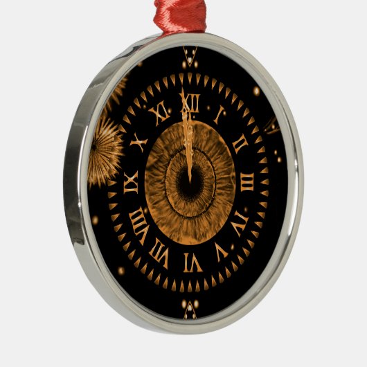 Eve Bronze Iris Clock Metal Ornament (Rechts)