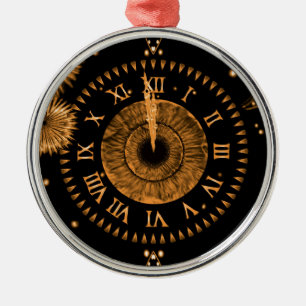 Eve Bronze Iris Clock Metal Ornament