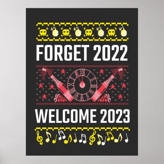 Eve New Year 2022 Welcome 2023 Twitter Po Poster (Voorkant)