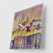 EVE Painted Wawel, Krakow, Polen Vierkante Klok (Hoek)