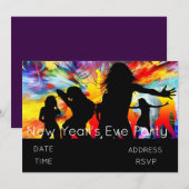 Eve party nieuwjaar met disco kaart (Voorkant / Achterkant)