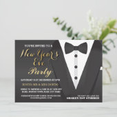 Eve Party Tuxedo Bow Stropdas Dinner Uitnodigen ni Kaart (Staand voorkant)