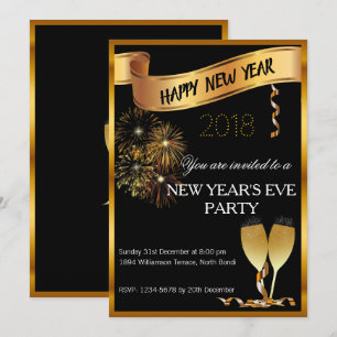 Eve van het zwarte en goudnieuwjaar kaart