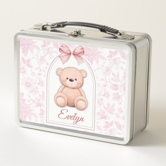 Evelyn | Aangepaste Roze Teddybeer Nursery Design (Voorkant)