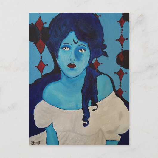 Evelyn Blue Briefkaart (Voorkant)
